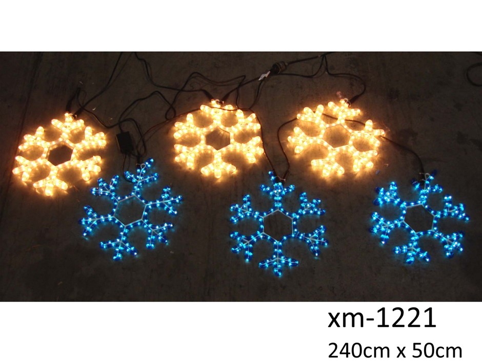 Christmas Light - 6 Snowflakes extra large 50cm H x 240cm - NEW xm-1221