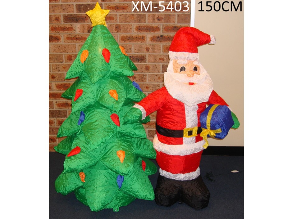 Christmas Inflatable - Santa with Christmas tree 150cm high - NEW xm-5403