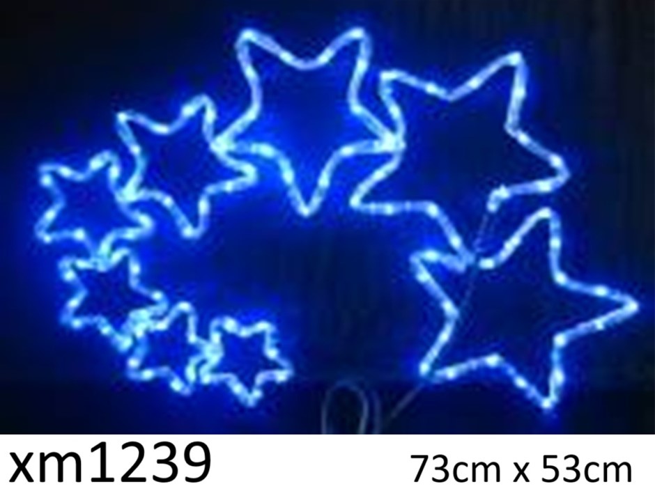 Christmas Light - 8 Star LED Blue 73cm x 53cm - NEW xm-1239