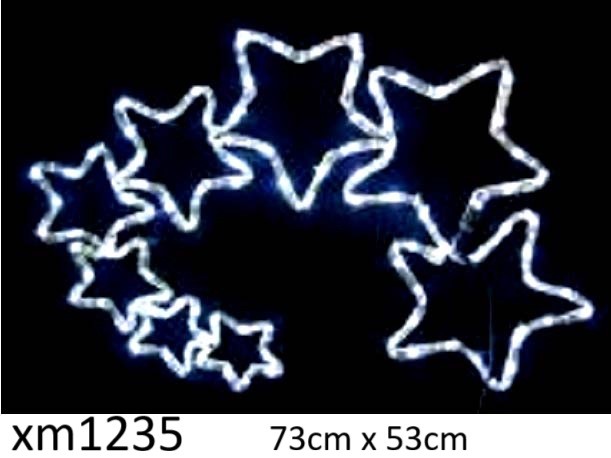 Christmas Light - 8 Star LED White 73cm x 53cm - NEW xm-1235
