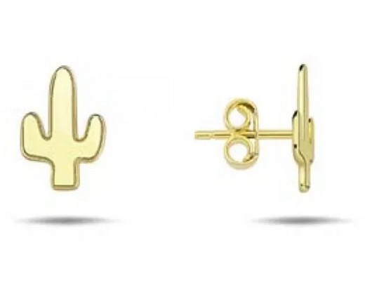 9K Yellow Gold CACTUS STUD EARRINGS