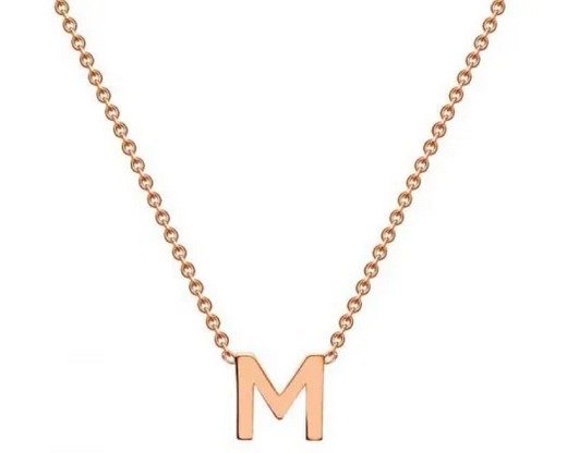 #1A 9K ROSE GOLD INITIAL 'M' NECKLACE 38+5cm