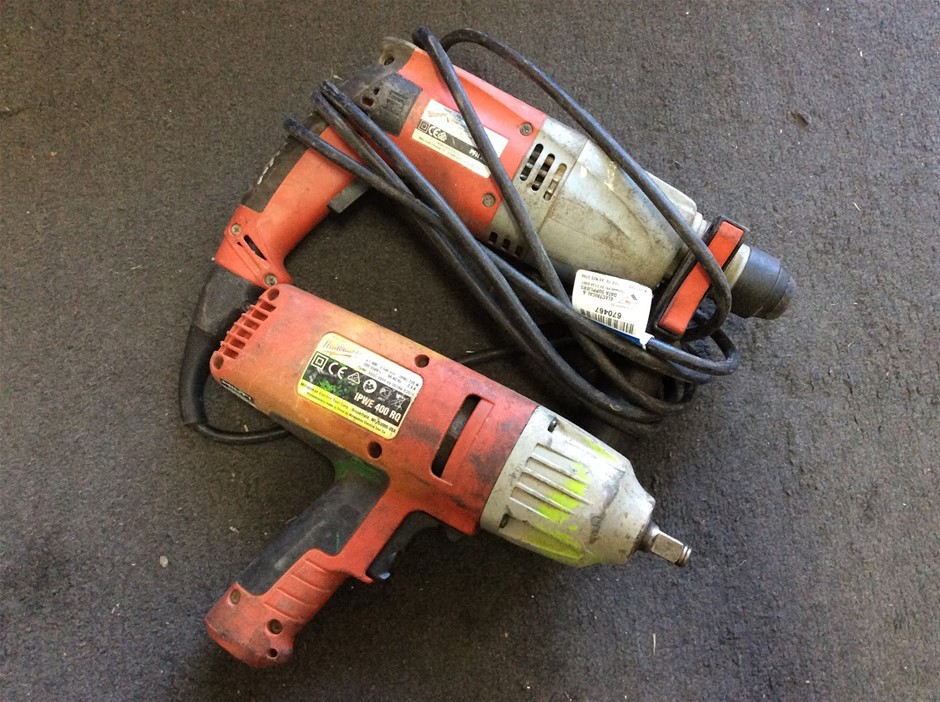 Milwaukee IPWE 400 RQ Impact Wrench+Milwaukee PFH 25 QE Rotary Hammer Drill