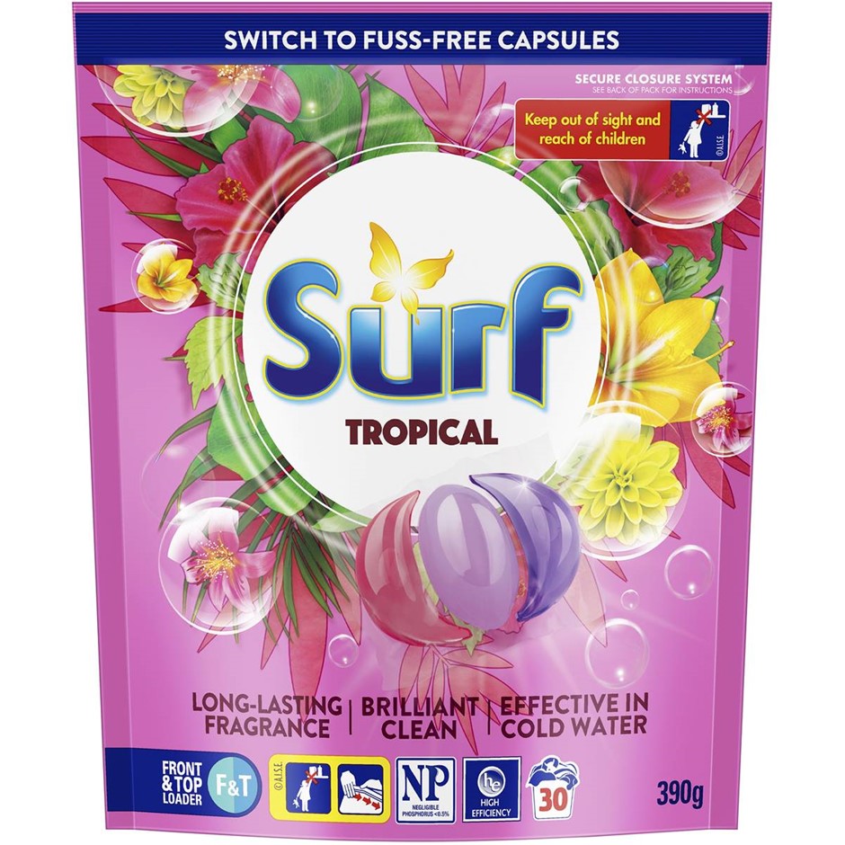 2 x SURF Pack of 50pc Laundry Capsules, Tropical.
