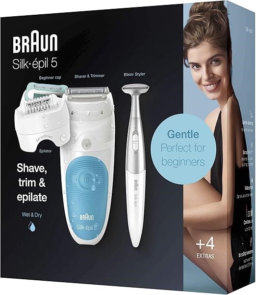 BRAUN Silk-epil SES5-810 Epilator and Shaver for Women with 5 Extra's, Whit
