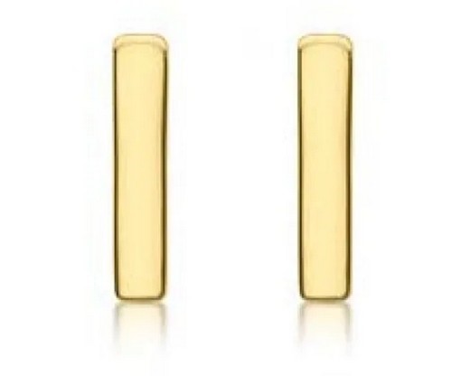 9K Yellow Gold MINI INITIAL 'I' STUD EARRINGS