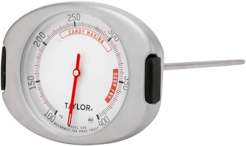 TAYLOR Pro Series Deep Fry Thermometer, Silver/Black/White, 82020.