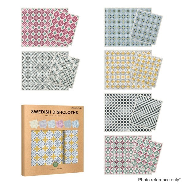 13 Piece Set Swedish Dishcloths, Assorted Sizes, Lattice Design