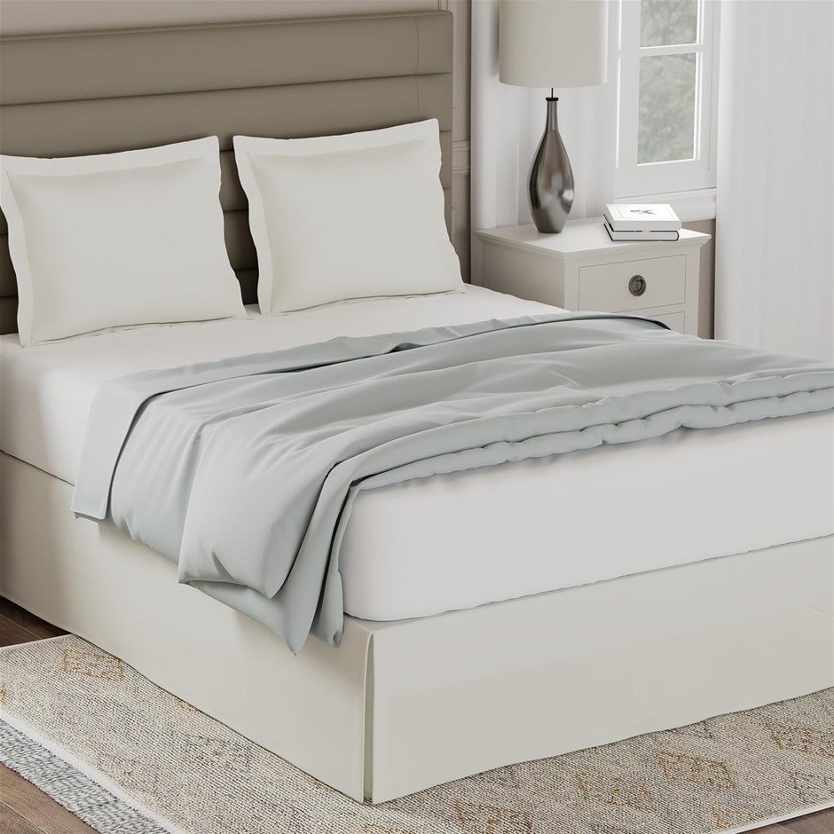 LUX HOTEL Bedding Tailored Bed Skirt, Classic 14” Drop Length, Pleated Styl