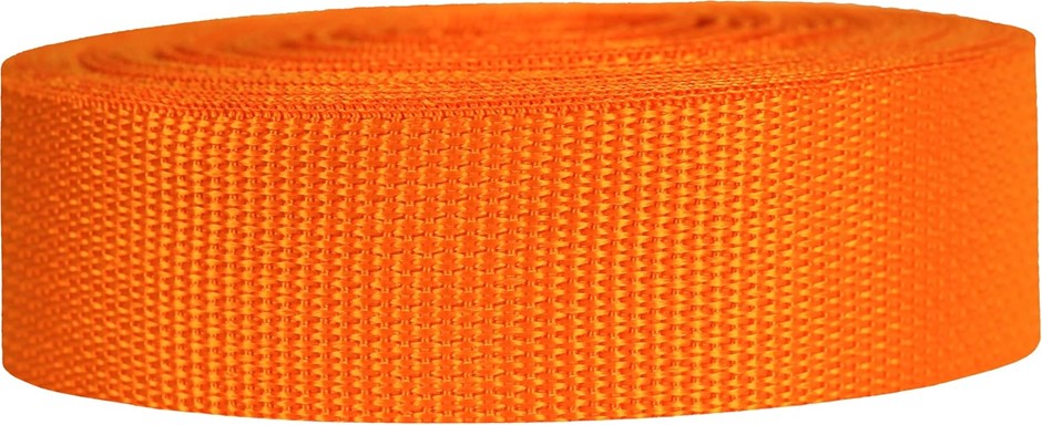 STRAPWORKS 1.5" x 25 yd Lightweight Polypropylene Webbing DIY Gear, Orange