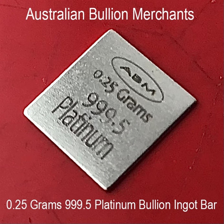 0.25 Grams 999.5 Fine Solid Platinum Certified Bullion Ingot Bar ABM Certif