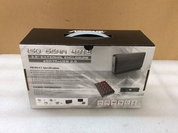 Astone ISO GEAR 481E 3.5" External Enclosure eSATA+USB 2.0 New