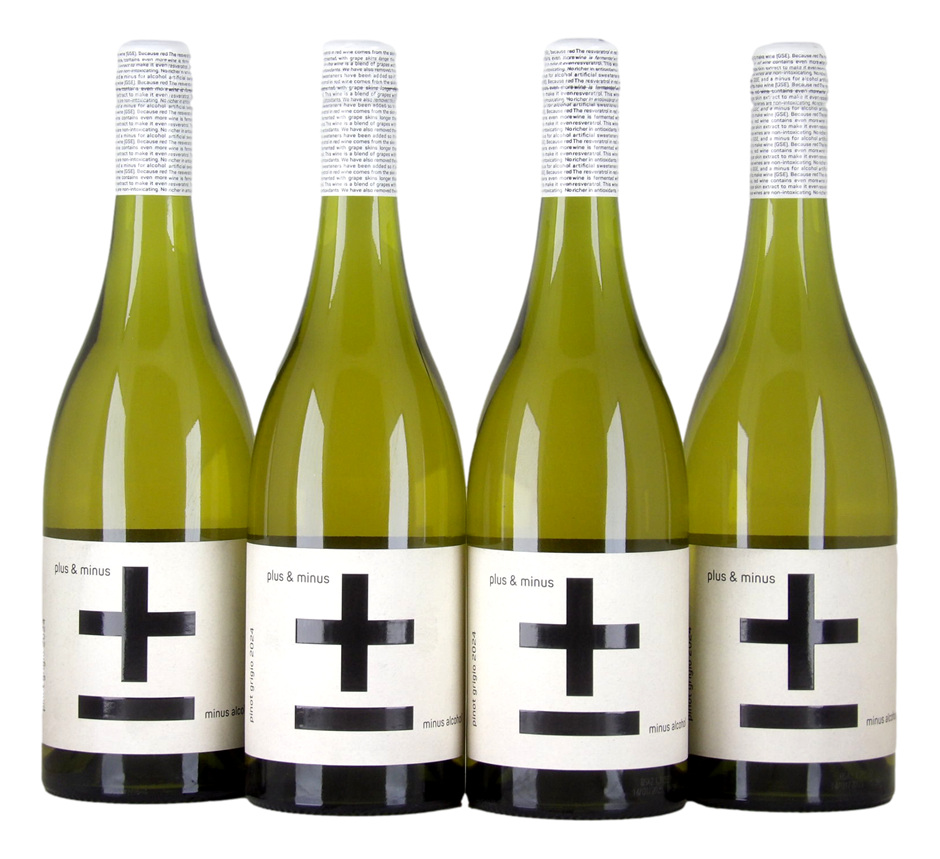 Plus & Minus Pinot Grigio 2024 (Zero Alcohol) (4x 750mL),