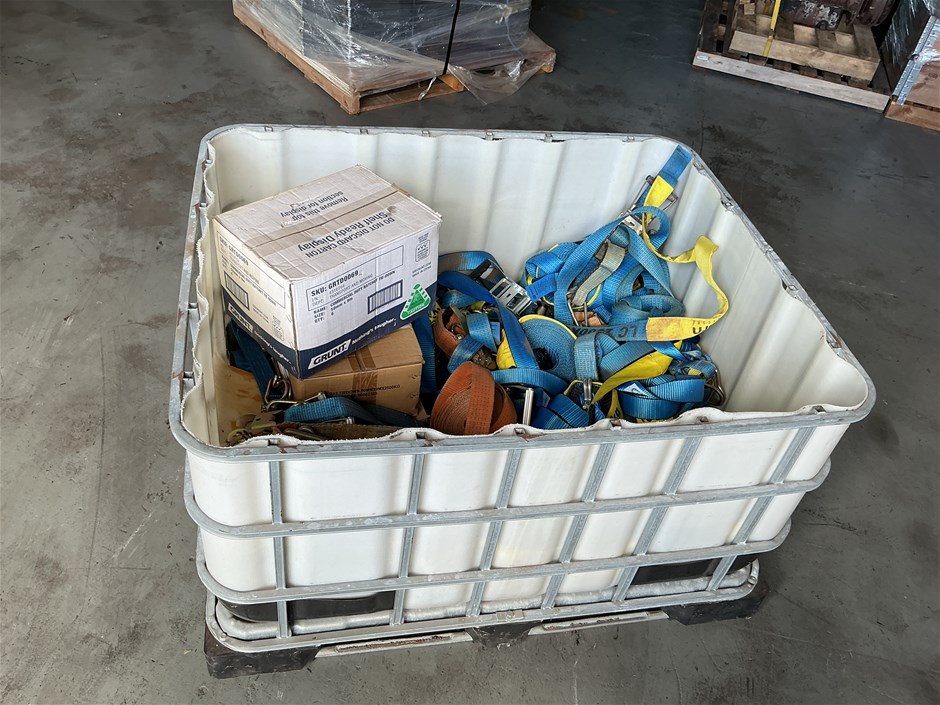 <p>Half IBC, Cage with Contents of Ratchet Straps</p>