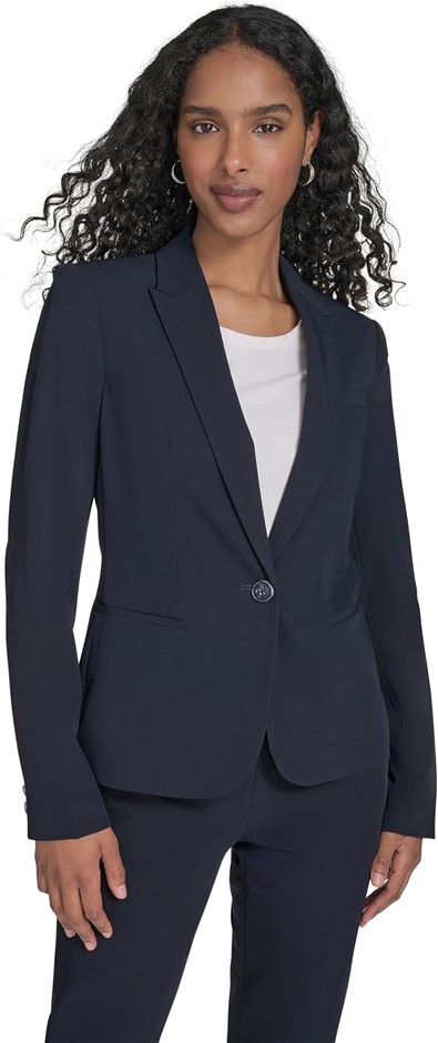 TOMMY HILFIGER Women's Blazer, Size 16 (Brand Size 12), Midnight (MID), HSV