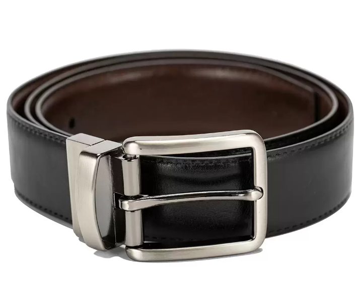 SIGNATURE Men's Italian Leather Reversible Belt, Pant Size 40, Black/Brown.