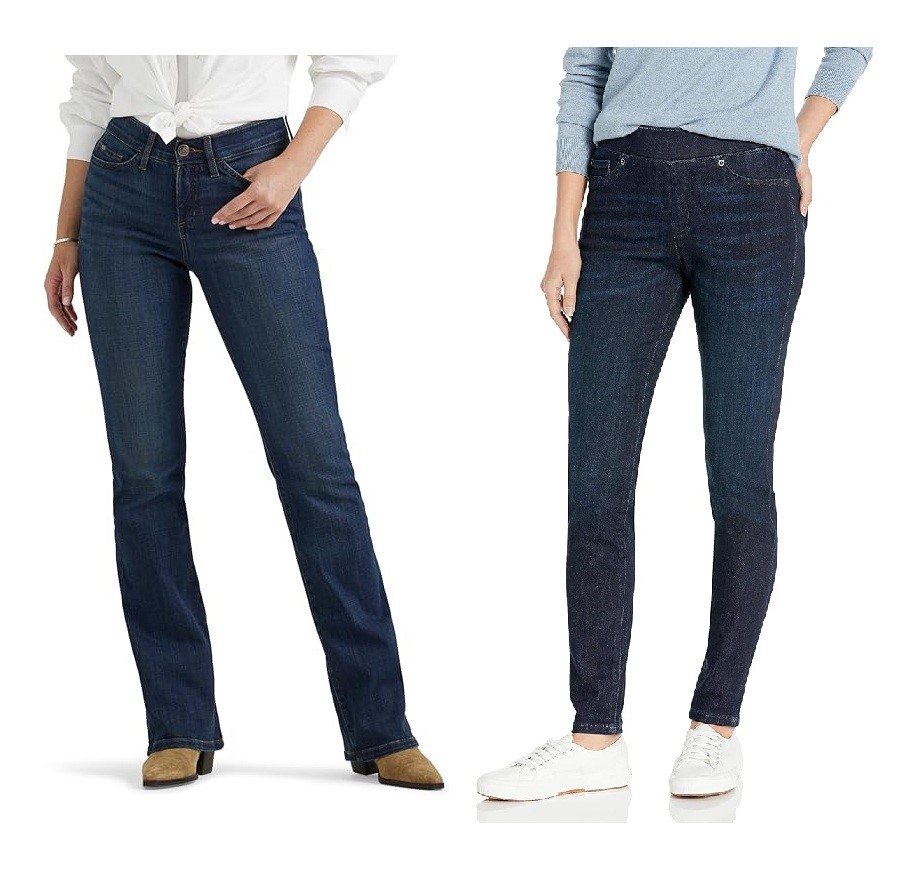 2 x Women's Jeans, Size 16 Short (AU20), Incl: LEE & AMAZON ESSENTIALS, Ren