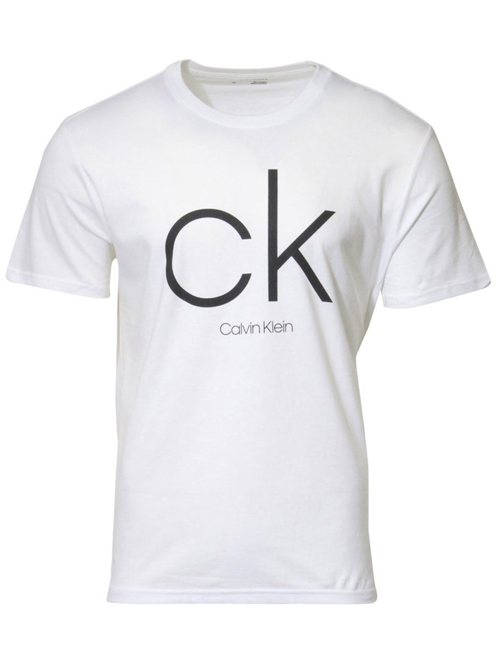 CALVIN KLEIN CK Logo Tee, Size 2XL, 100% Cotton, Brilliant White (122). Bu