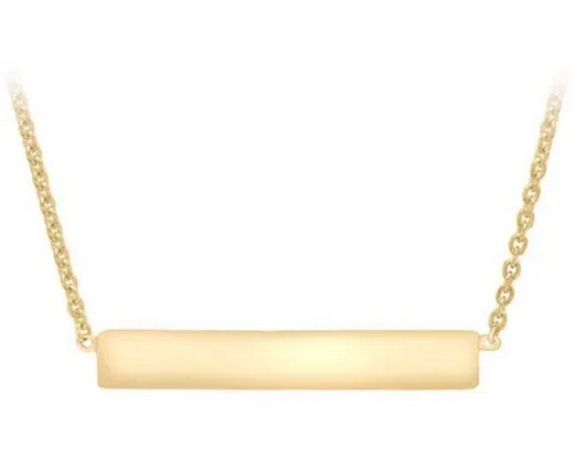 9K YELLOW GOLD SOLID HORIZ BAR NECKLACE 41+43cm