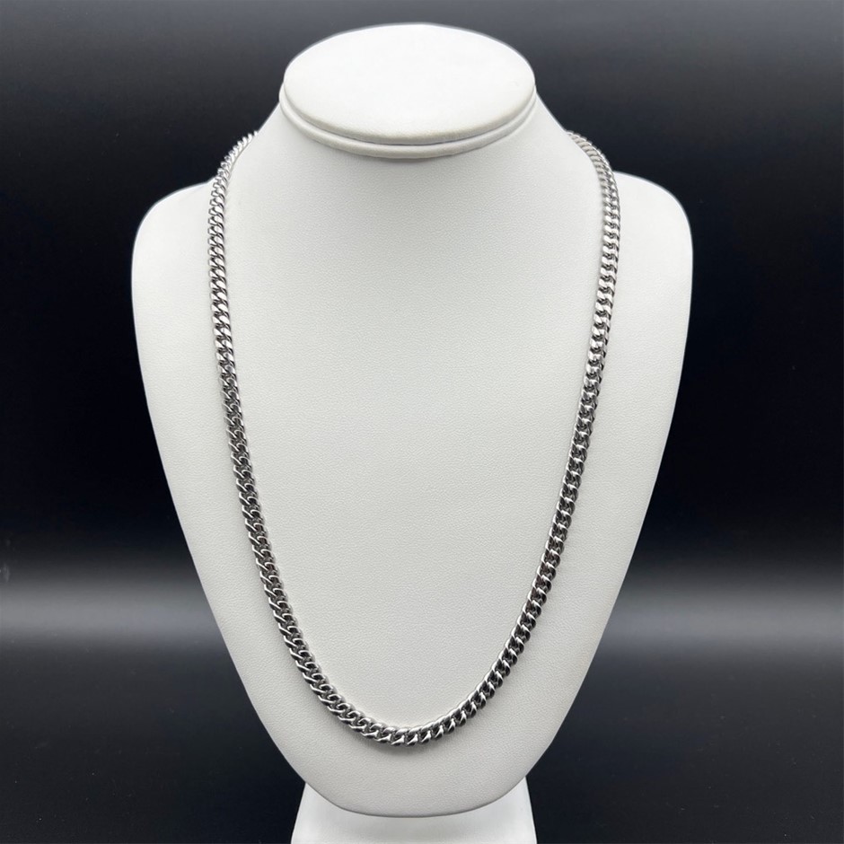 Silver-Filled Cuban Link Chain Necklace, 8MM Wide - 66cm