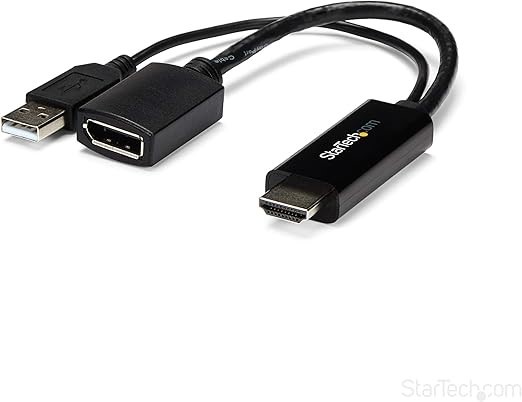 StarTech HDMI to DisplayPort Converter - HDMI to DP Adapter with USB Power