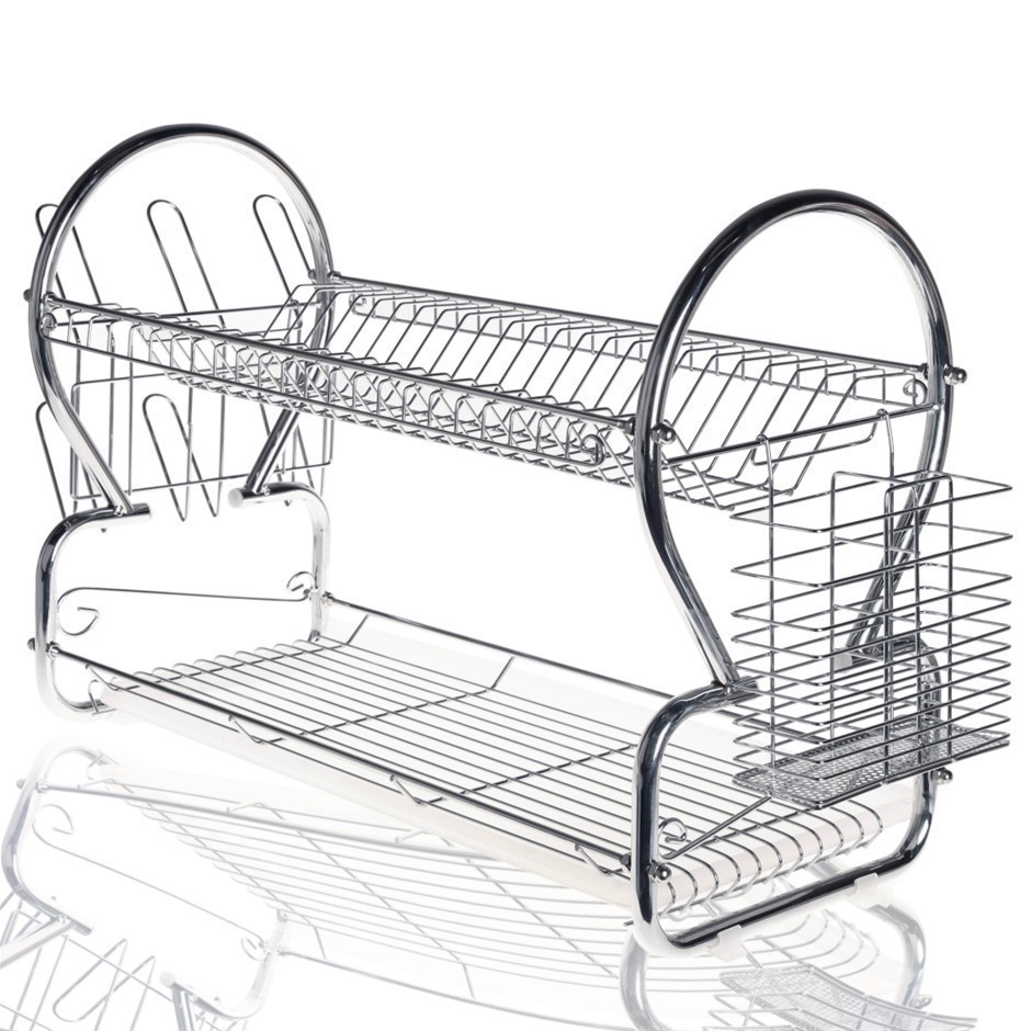 MAINONE Dish Rack L682 x W247 x H392mm - Chrome - 2 Layer - MainOne. Model