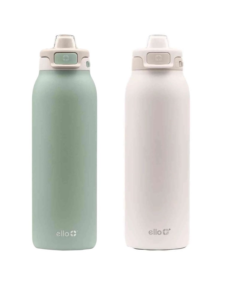 ELLO Pop And Fill Water Bottle 2 Pack. Insulated Water Bottles (Up To 30 Hr