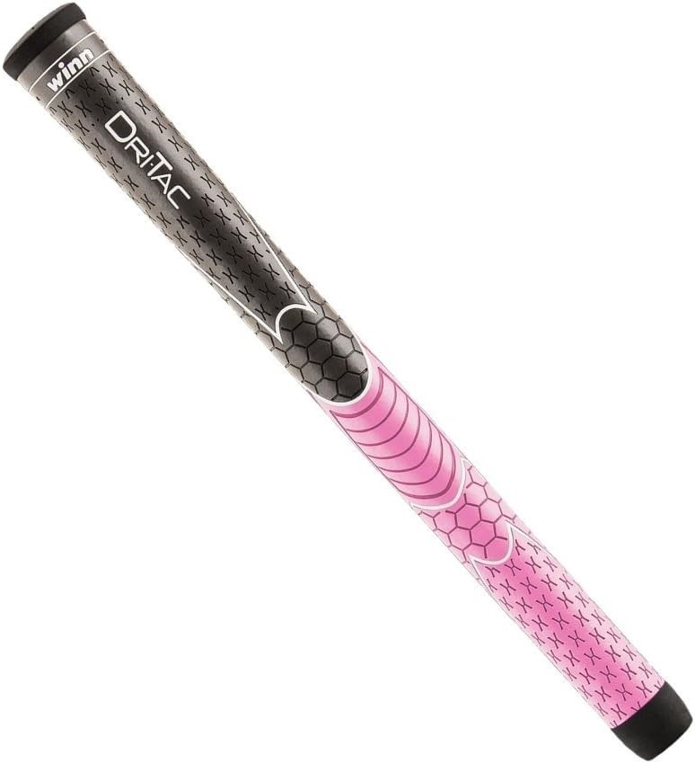 3 x WINN DriTac Undersize Golf Club Grip, 30.5 x 4 x 4.5 cm, Gray/Pink.