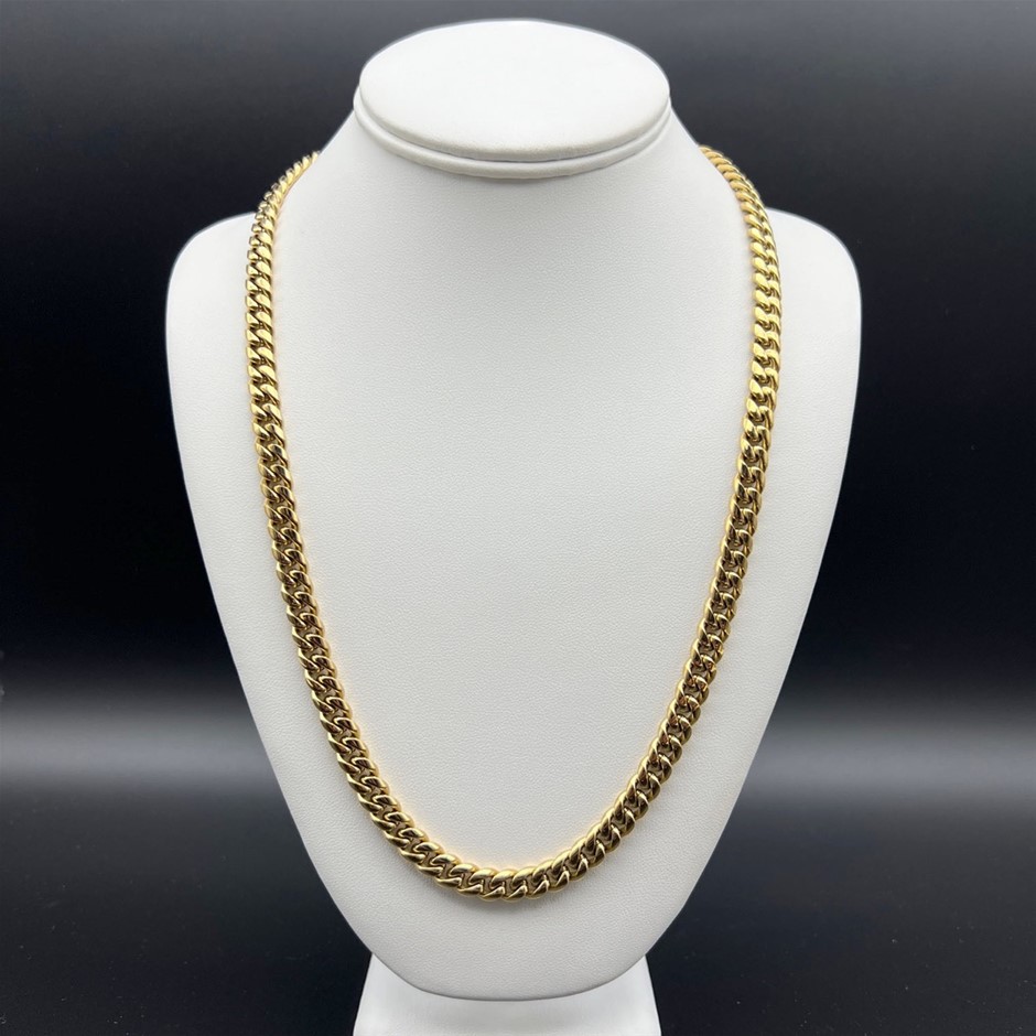 18K Gold-Filled Cuban Curb Chain Necklace, 8MM Wide - 60.9cm
