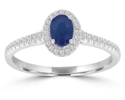 9K WHITE GOLD 0.23CT HI I1 OVAL DIAMOND RING