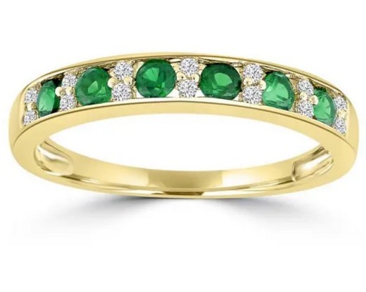 9K Yellow Gold 0.06ct HI SI DIAMOND SAPPHIRE RING