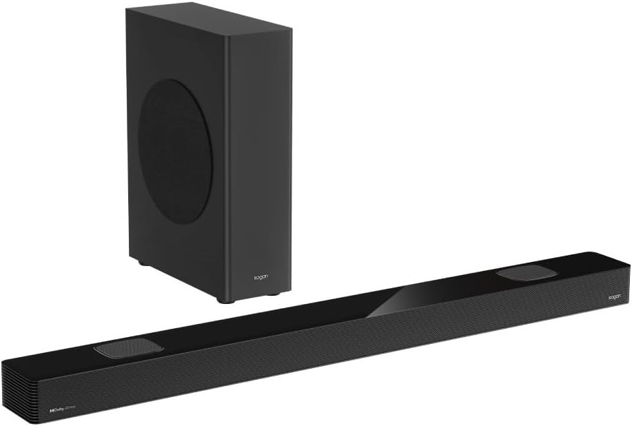 KOGAN 5.1.2 Channel 200W Dolby Atmos Soundbar with Wireless Subwoofer - Bla
