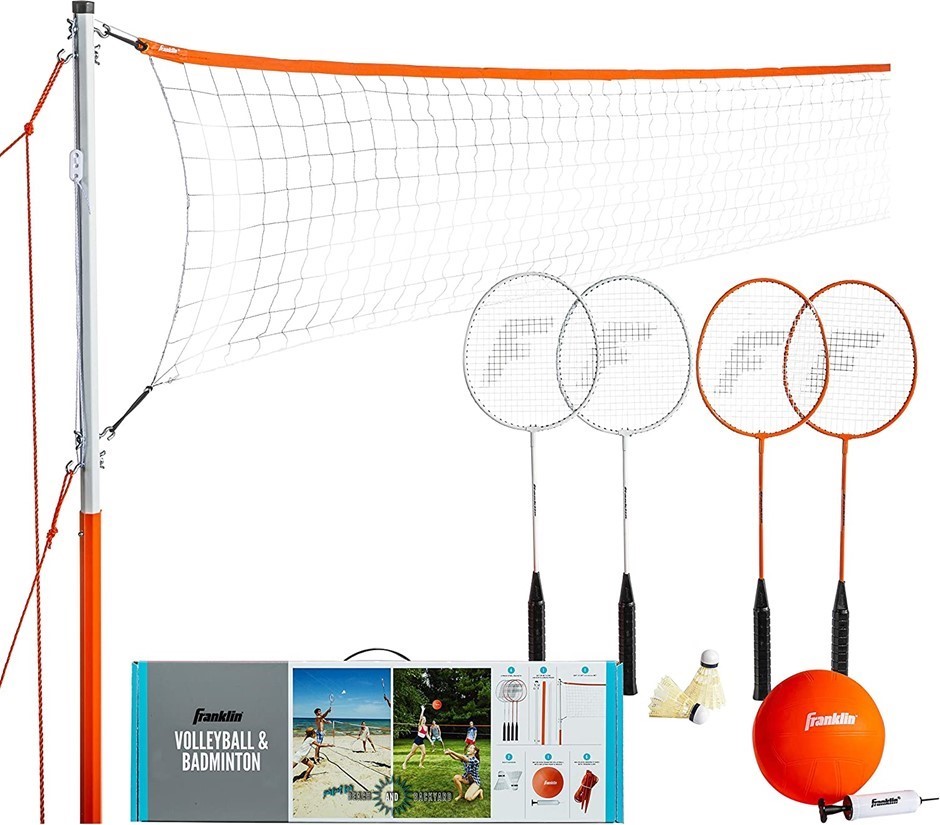 FRANKLIN SPORTS Volleyball/Badminton Sets incl Beach Volleyball + Badminton