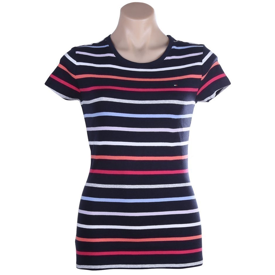 TOMMY HILFIGER Women's Fave Lara Tee, Size S, 100% Cotton Navy. Buyers Not