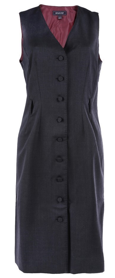 2 x STYLECORP Women's Button Front Dress, Wool/Polyester, Size 14, Charcoal