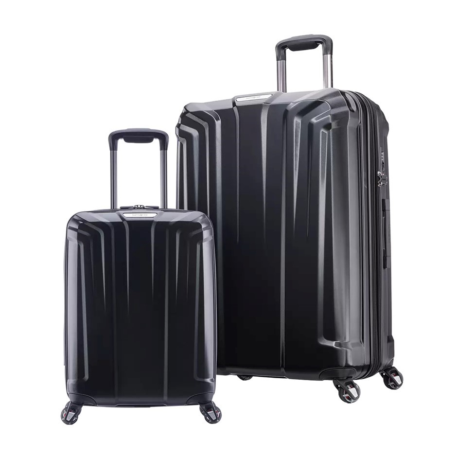 SAMSONITE Endure 2-Piece Hardside Luggage Set. Jet Black, Carry On: 44L, Ch