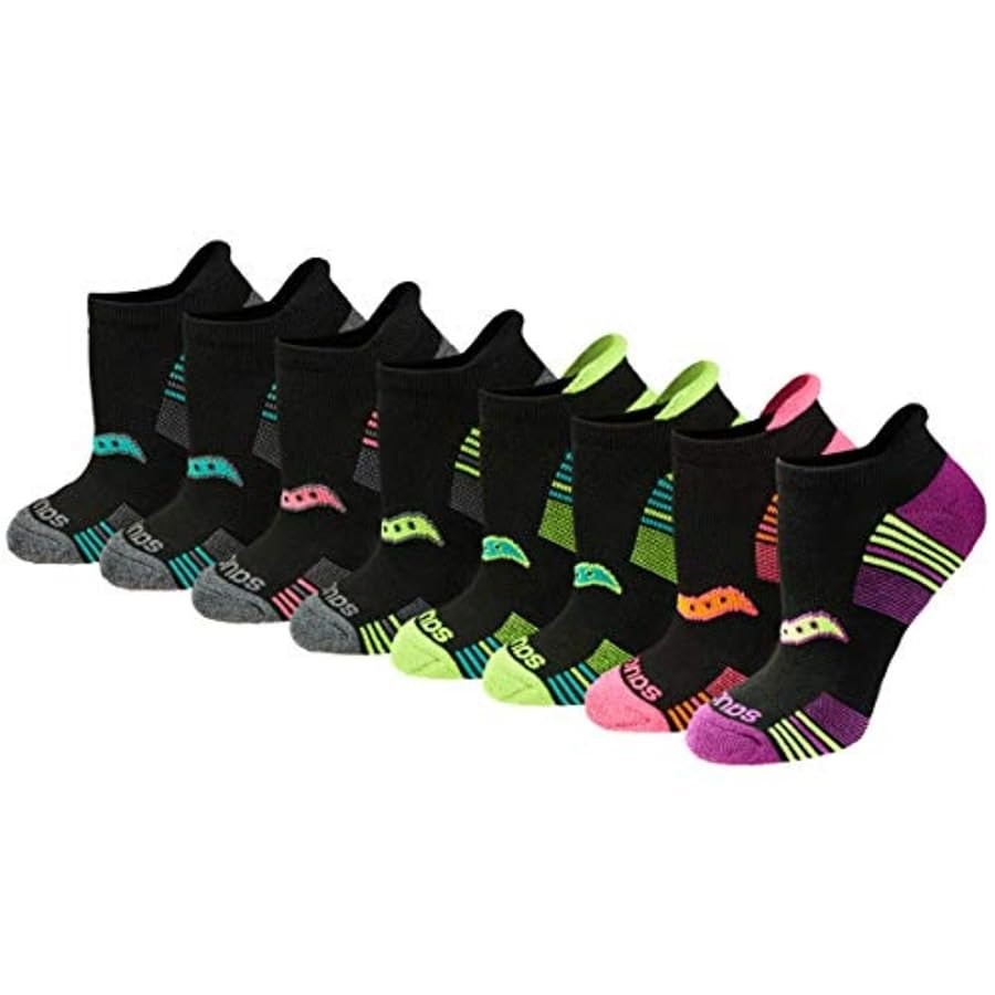 SAUCONY Womens RunDry Performance 8, 16 Pairs Heel Tab Athletic Socks, S-L,