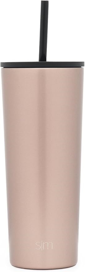 SIMPLE MODERN Classic Tumbler with Straw and Flip Lid, 24oz/710ml, Stainles