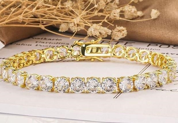 18k Yellow Gold Filled  Bracelet Stamped(18K)-20cm-6mm