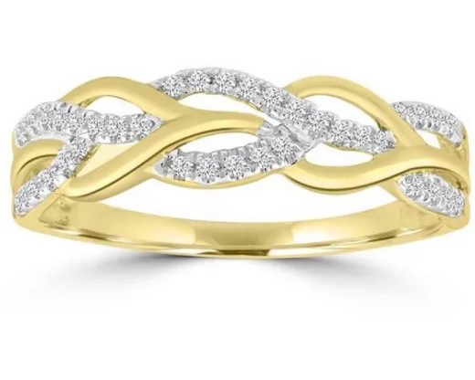 9K Yellow GOLD 0.15CT HI I1 DIAMOND RING