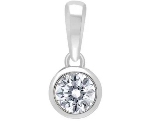 9K Yellow Gold 0.15ct HI I1 DIAMOND BEZEL PENDANT