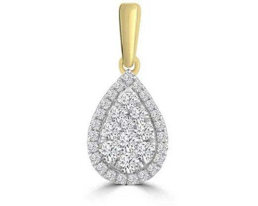 9K Yellow GOLD 0.25CT HI I1 DIAMOND PENDANT