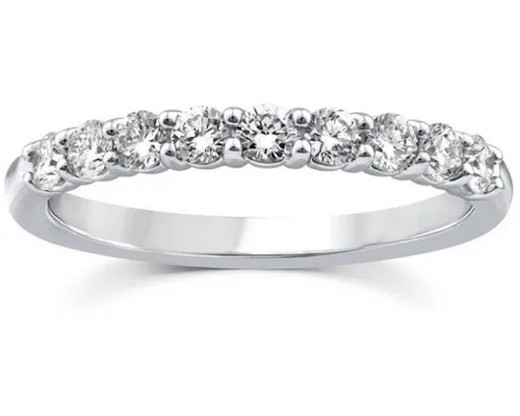 9K WHITE GOLD 0.50ct F VS LAB DIAMOND RND ANNIVERSARY BAND