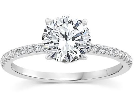 9K WHITE GOLD 1.75ct F VS LAB DIAMOND RND CLAW RING