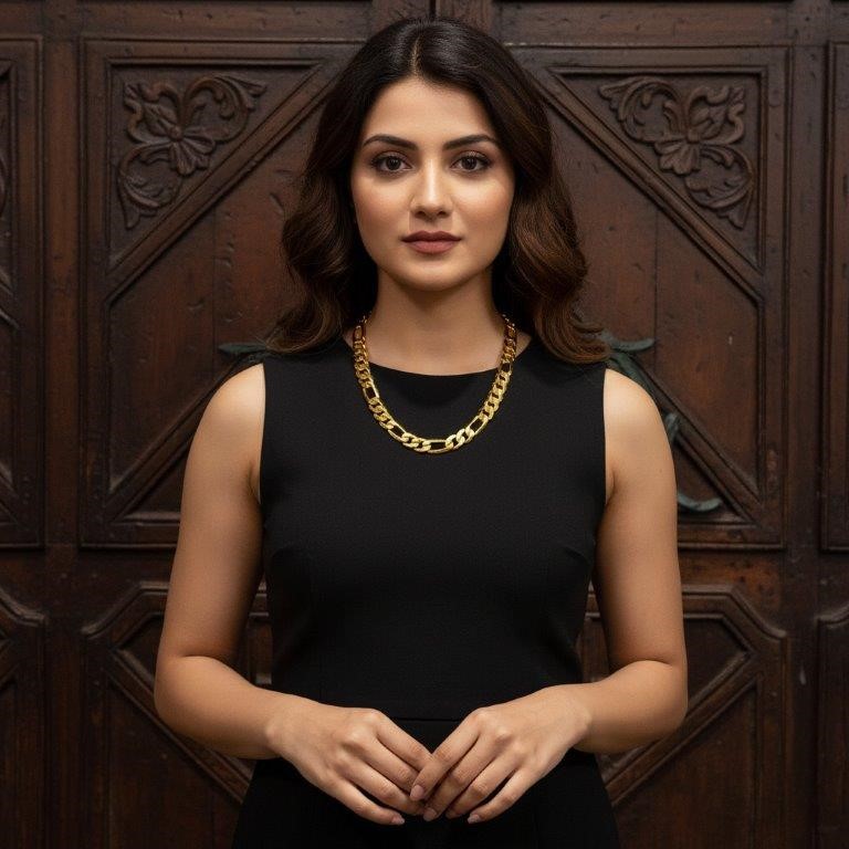 18k Italy Stamped Solid Heavy Yellow Gold Filled Figaro Chain-50cm