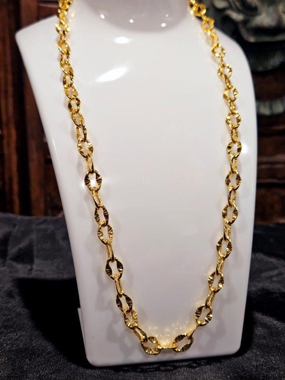 18k Italy Stamped Solid Heavy Yellow Gold Filled Chain-50cm
