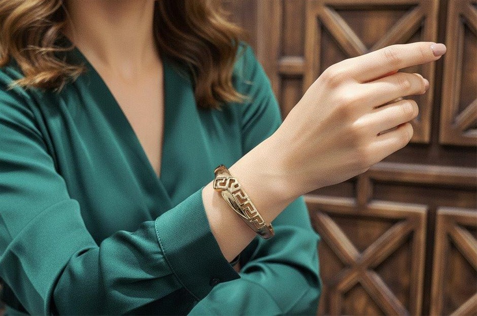 18K/ITALY Solid Gold Filled Bangle -(Stamped 18K/Italy)