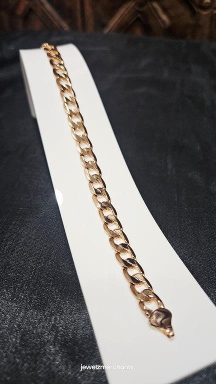 18KGold-filled/Italy Stamped Gold Filled Cuban Bracelet -17.5cm