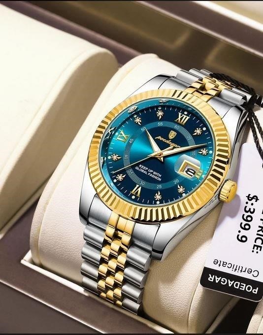High Quality Simulated Diamond Men's Quartz Watch