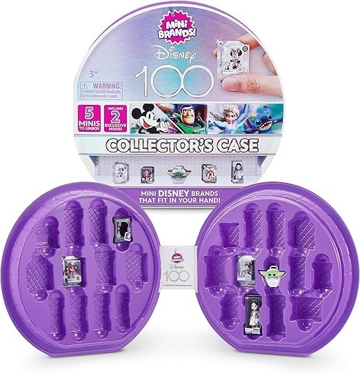 2 X MINI BRANDS Disney 100 Platinum Collector's Case by ZURU with 2 Exclusi